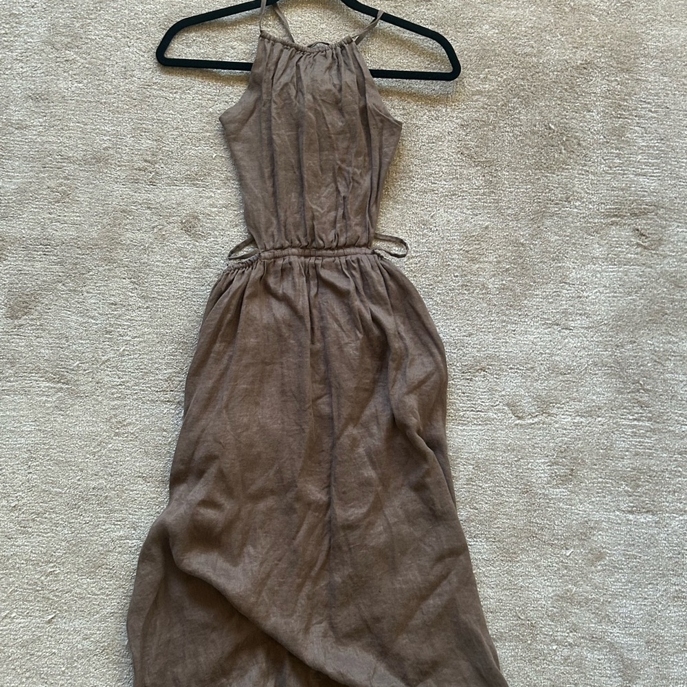 FAITHFUL THE BRAND Brown Halter Dress
